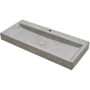 Wastafel ideavit idea.zen 100x42x10 cm rechthoek beton grijs/bruin