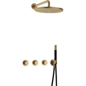 Complete thermostatische regendouche hotbath cobber inbouwset 2 stopkranen rond