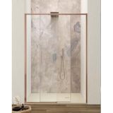 Schuifdeur lacus torcello tweedelig helder glas 110x200 cm aluminium profiel rose goud