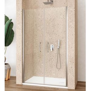 Nisdeur lacus giglio evo saloon 2 klapdeuren 105x200 cm helder glas chroom