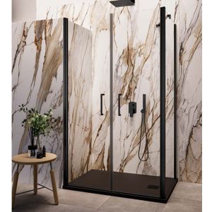 Zijwand Lacus Giglio Evo 90x200 Cm Aluminium Profiel Mat Zwart