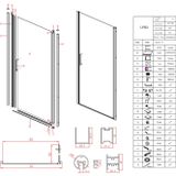 Nisdeur lacus giglio evo fox 75 cm met mat glas chroom