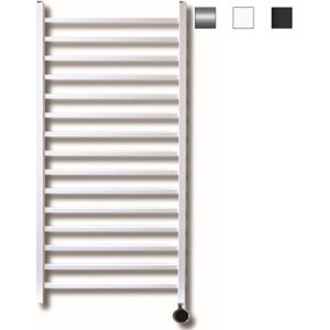 Electrische radiator sanicare qubic 126.4x60 cm 773w met zwarte thermostaat en bluetooth wit