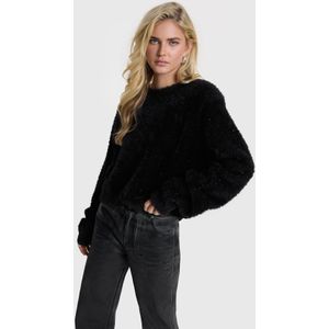 Pullover - Black - 74% Polyamide / Nylon - 26% Katoen - Met Schoudervullingen