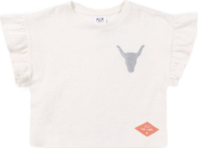 Alix the Label - T-shirt - Ecru - Korte Mouwen