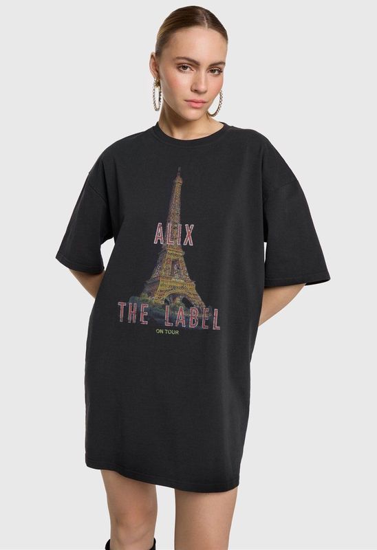 Alix The Label - T-shirt Dress - Antraciet - 100% Katoen