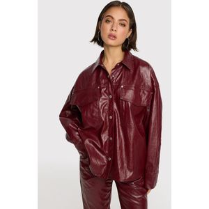 Alix the Label - Blouse - Bordeaux - Faux Leather