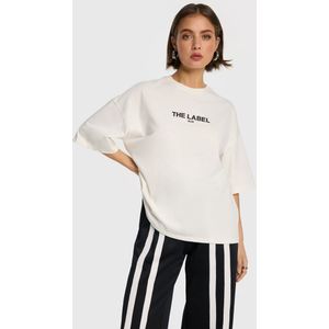 Alix The Label - Ladies Knitted Basic - T-shirt - Wit - Katoen