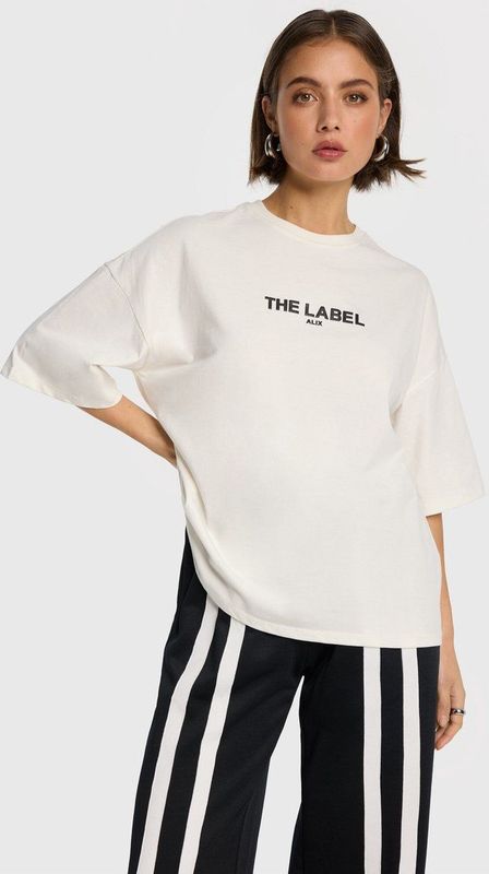 Alix The Label - Ladies Knitted Basic - T-shirt - Wit - Katoen