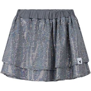 Alix - mini - Plooirok - Zilver - Glitter