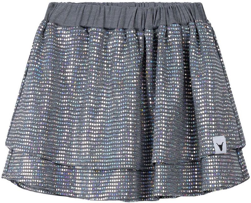 Alix - mini - Plooirok - Zilver - Glitter