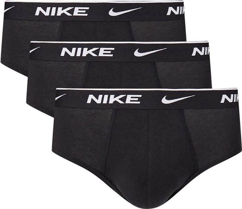 NIKE Underwear Slip Brief 3PK - Black - 95% Katoen - Elastische Band