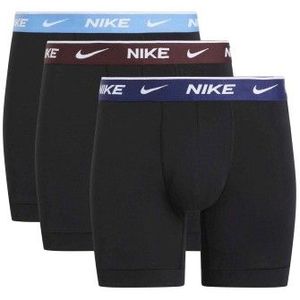 Nike - Everyday Cotton Boxershort - 3-Pack - Zwart Blauw Bordeaux Lichtblauw - Katoen