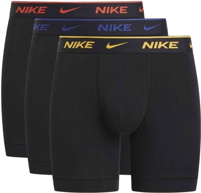 Nike - Everyday Cotton Boxershorts - Zwart Geel Blauw - Katoen - 3-Pack