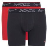 Nike Elite Cotton Stretch Boxer Brief Boxer Short 2er Pack Herren - Schwarz, Rot, Größe S