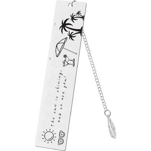 Akyol - zomer Boekenlegger - Bladwijzer - Bookmark - Gegraveerd op metaal - 13 x 2 cm - Bedankt cadeautje