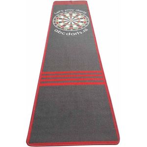 ABC Darts - Dartmat Antracite Rood - XL - 300 x 80 cm