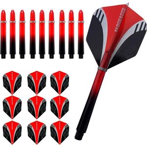 ABC Dart - Dart Flights en Darts Shafts Short - Tribal rood - 3 sets