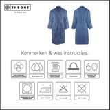 The One - Towelling Badjas - Denim - 100% Gekamd Badstofkatoen - Vocht Absorberend
