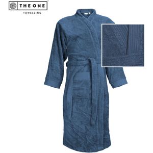 The One - Towelling Badjas - Denim - 100% Gekamd Badstofkatoen - Vocht Absorberend