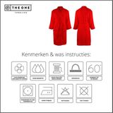 The One Towelling Badjas - L/XL - Zachte kamerjas - Vocht absorberend - 100% Gekamd badstofkatoen - Rood