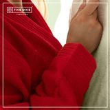 The One Towelling Badjas - L/XL - Zachte kamerjas - Vocht absorberend - 100% Gekamd badstofkatoen - Rood