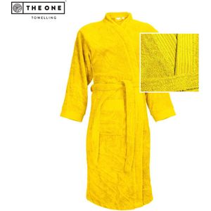 The One Towelling Badjas - Zachte kamerjas - Vocht absorberend - 100% Gekamd badstofkatoen - S/M - Geel
