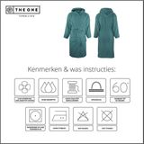 The One Towelling Badjas - Zachte kamerjas met capuchon - Vocht absorberend - 100% Gekamd badstofkatoen - S/M - Petrol