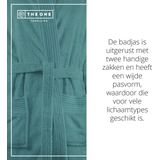 The One Towelling Badjas - Zachte kamerjas met capuchon - Vocht absorberend - 100% Gekamd badstofkatoen - S/M - Petrol