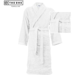 The One - Towelling Badjas - Wit - 100% Biologisch Gekamd Katoen