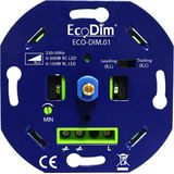 Led dimmer inbouw 0-300W | Fase aan- en afsnijding (RLC) | EcoDim DIM.01