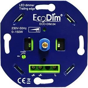 LED dimmer - 0-150 Watt - Druk-/Draaiknop - Fase afsnijding - Inbouw - ECO-DIM.04