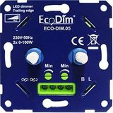 EcoDim - LED DUO Dimmer - Dubbele Inbouwdimmer - Fase Afsnijding RC - 0-100W