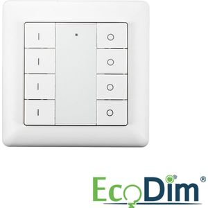 Draadloze Zigbee schakelaar van EcoDim - Werkt met de bekende verlichting apps - 4 groepen - Wit