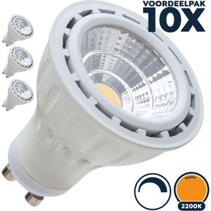 Voordeelpak GU10 led spot 5 Watt, dimbaar, 5W vervangt 50W, flame (2200K), 335 lumen, 230V, Ø57mm diameter