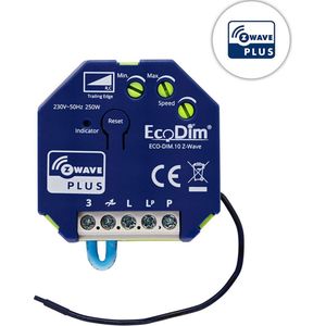 EcoDim Z-Wave led dimmer module, ECO-DIM.10 Z-Wave, Geschikt voor pulsdrukker, inbouw, Touchlink, 250W LED