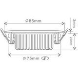 Led inbouwspot | Zwart | Rond | 2000K-3000K | Ø 85mm | IP54 | 5W | EcoDim