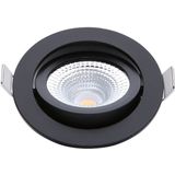 Led inbouwspot | Zwart | Rond | 2000K-3000K | Ø 85mm | IP54 | 5W | EcoDim
