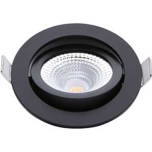 Led inbouwspot | Zwart | Rond | 2000K-3000K | Ø 85mm | IP54 | 5W | EcoDim