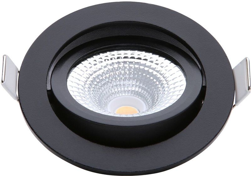 Led inbouwspot | Zwart | Rond | 2000K-3000K | Ø 85mm | IP54 | 5W | EcoDim