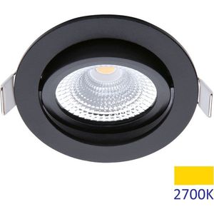 Led inbouwspot | Zwart | Rond | 2700K | Ø 85mm | IP54 | 5W | EcoDim