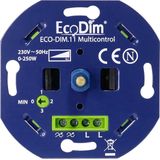 Multicontrol led dimmer 0-250W | Fase Afsnijding (RC) | EcoDim DIM.11