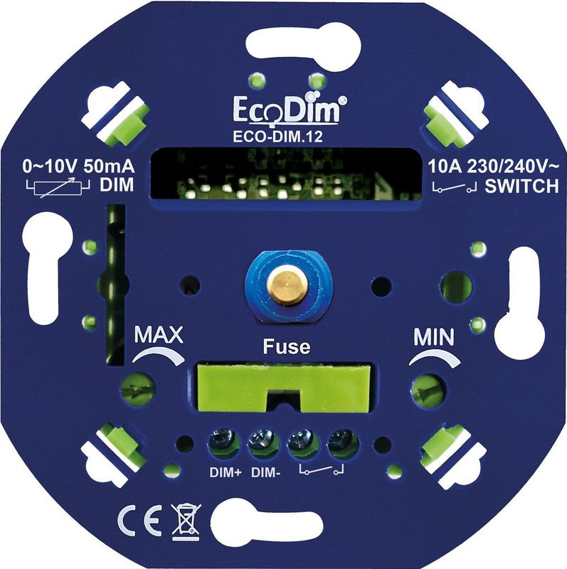 EcoDim - LED Dimmer - Inbouw - Enkel Knop - 1-10V