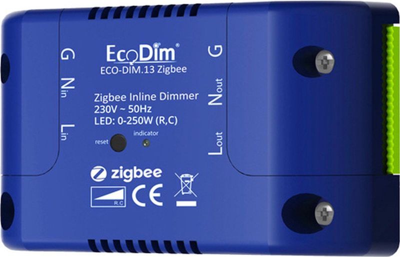 EcoDim - Zigbee Inline Led Dimmer - Compatibel met Smart Home - Compact Ontwerp