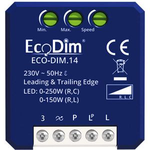 EcoDim led dimmer module RLC, ECO-DIM.14, Geschikt voor alle merken pulsdrukkers, Kleine inbouwdiepte, 250W LED