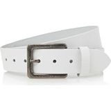 Timbelt 4cm witte riem - jeans riem - wit - 100% leder - Maat 85 - Totale lengte riem 100 cm