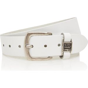 Timbelt 4 cm witte jeansriem - 100% leder - wit - Maat 95 - Totale lengte riem 110 cm