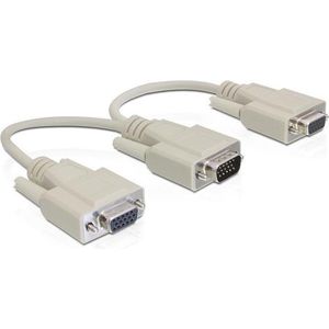 VGA splitter 1 naar 2 - passief / beige - 0,20 meter