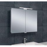 Spiegelkast wiesbaden met led verlichting 80x60 aluminium