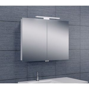Spiegelkast wiesbaden met led verlichting 80x60 aluminium